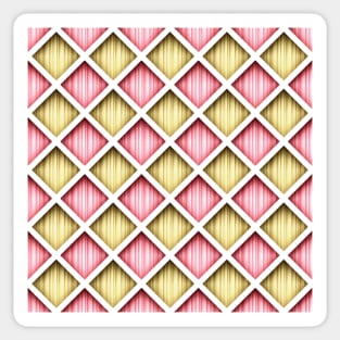 Geometric Pattern, Rhombic Harlequin Motif Sticker